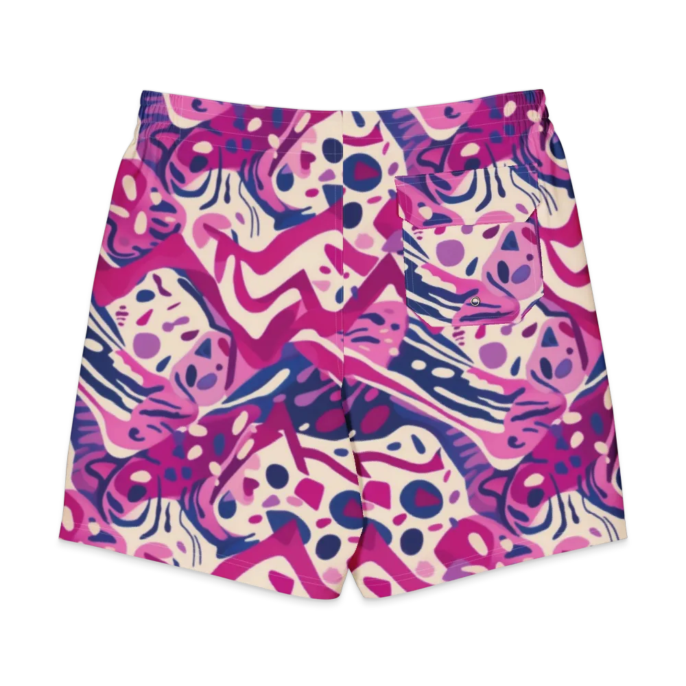 Neon Matisse on Men's Board Shorts — Back
