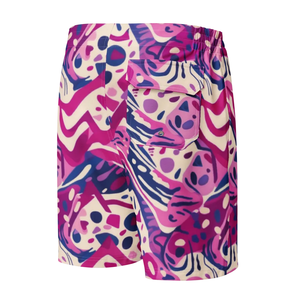 Neon Matisse on Men's Board Shorts — Back