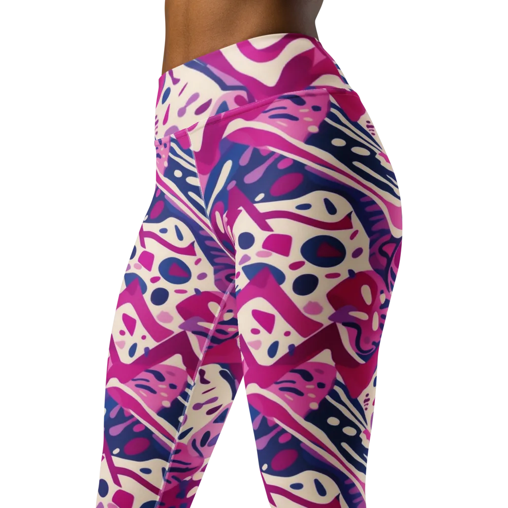 Neon Matisse on Yoga Leggings — Left Front