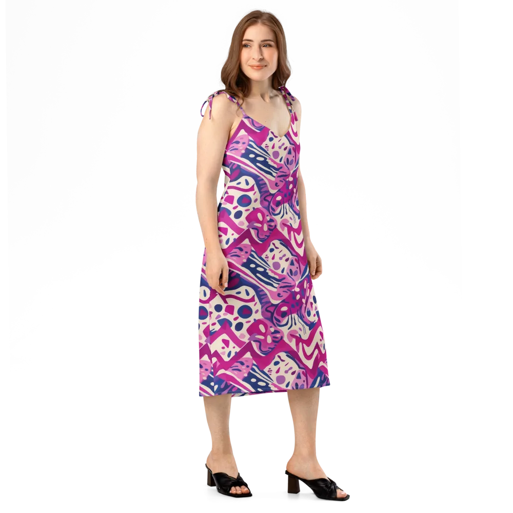 Neon Matisse on Slip Dress — Right Front