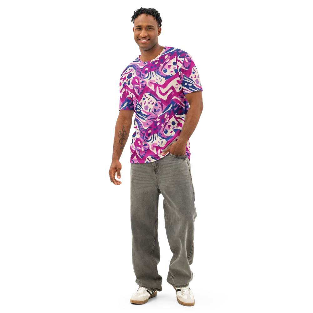 Neon Matisse on Men's Cotton Crew Neck T-Shirt — Front