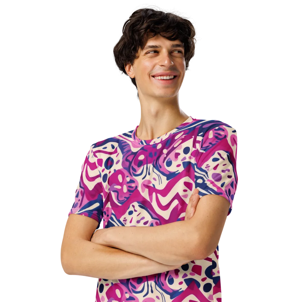 Neon Matisse on Men's Crew Neck T-Shirt — Left Front