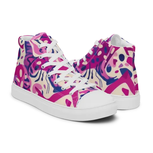 Neon Matisse on a Men's High Top Canvas Shoes