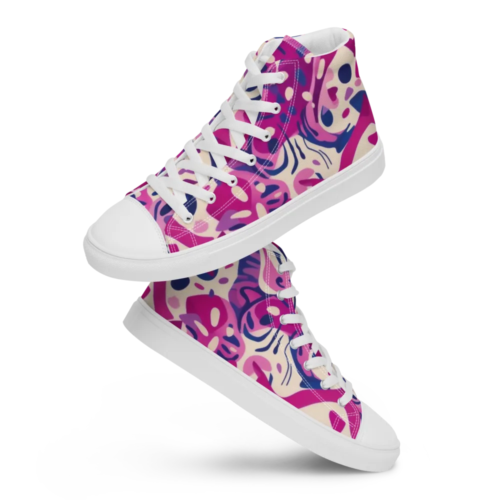 Neon Matisse on Men's High Top Canvas Shoes — Front