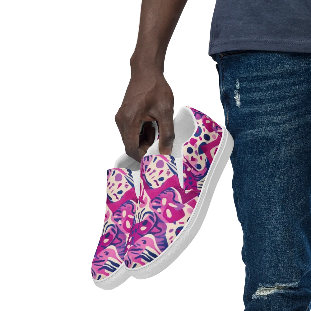 Neon Matisse on Men's Slip-On Canvas Shoes — Left Front