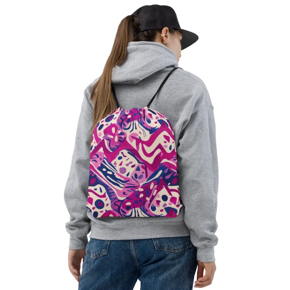 Neon Matisse on Drawstring Bag — Front