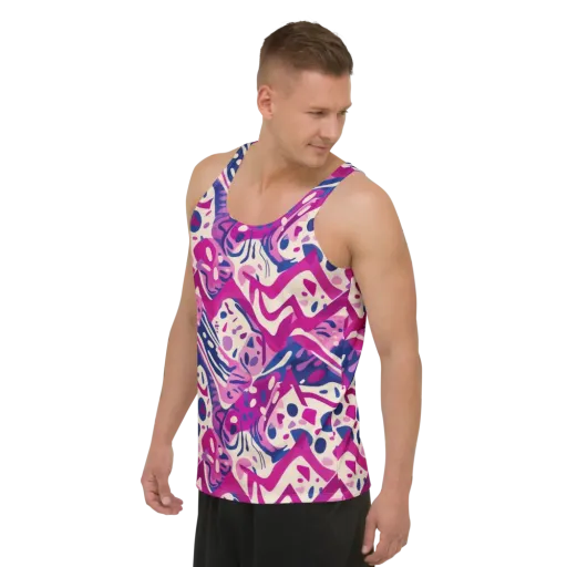Neon Matisse on a Men's Tank Top