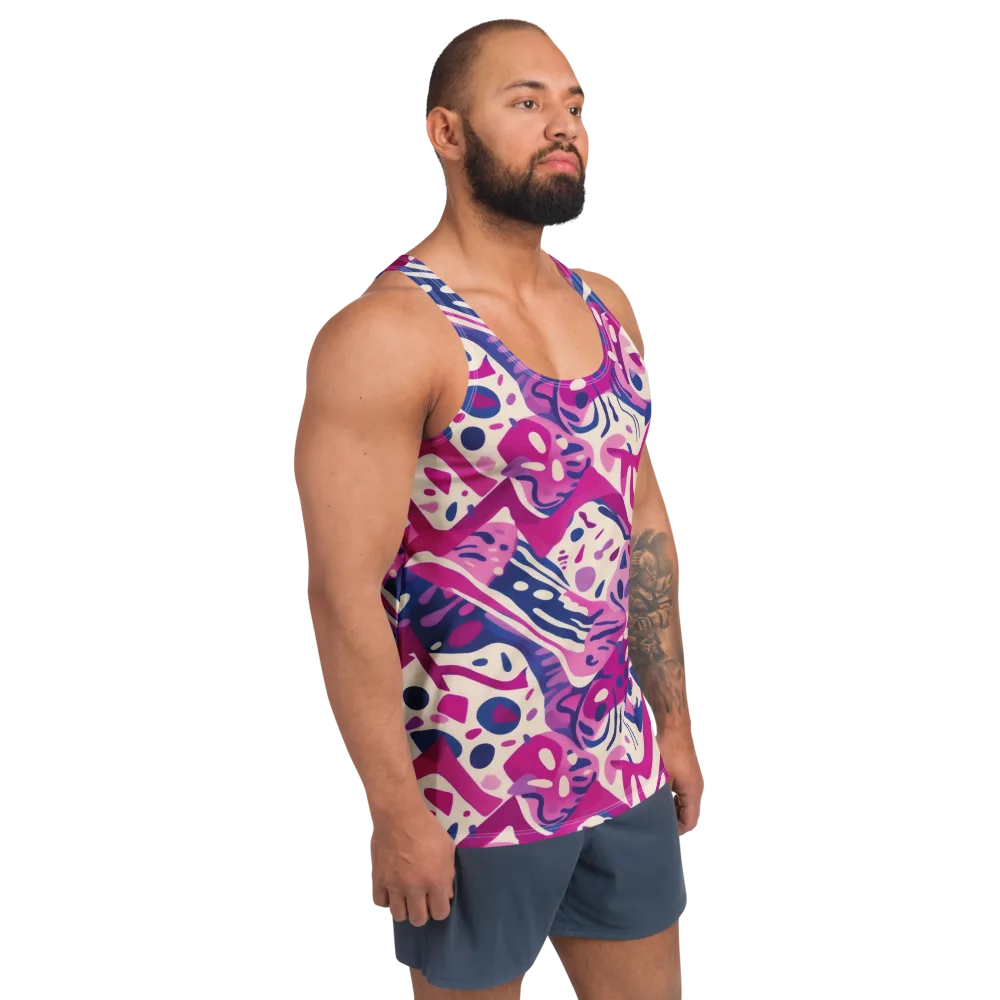 Neon Matisse on Men's Tank Top — Right Front