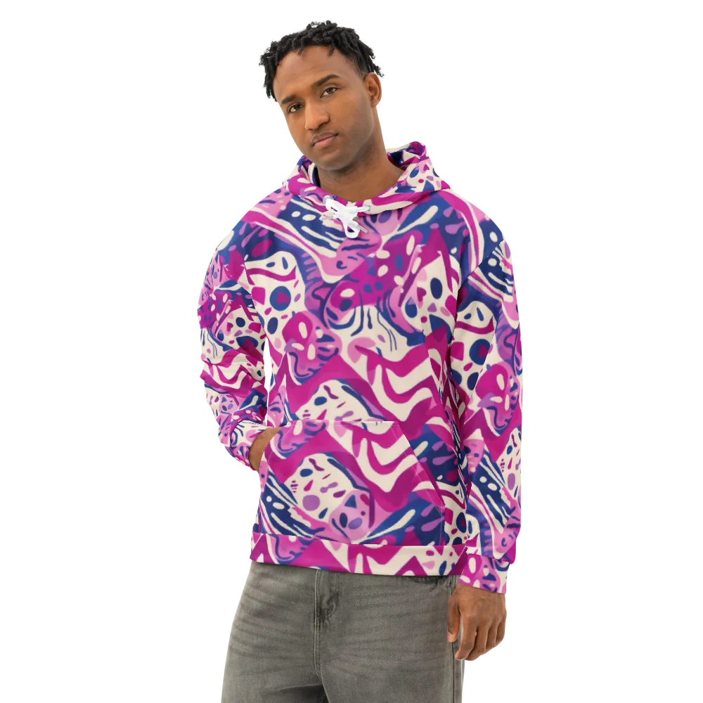 Neon Matisse on Cotton Hoodie — Left Front
