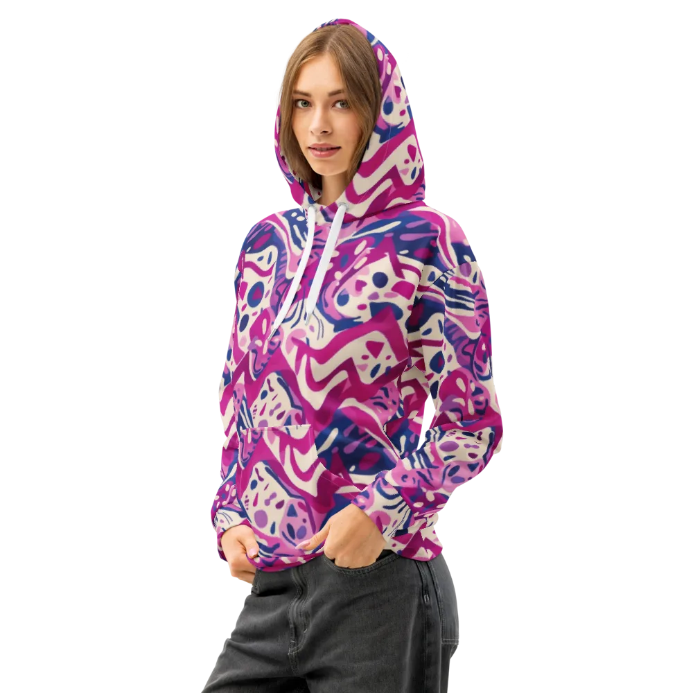 Neon Matisse on Cotton Hoodie — Left Front