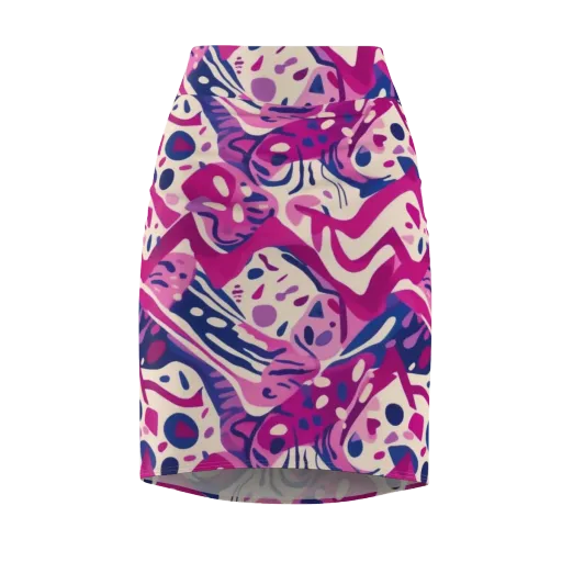 Neon Matisse on a Pencil Skirt