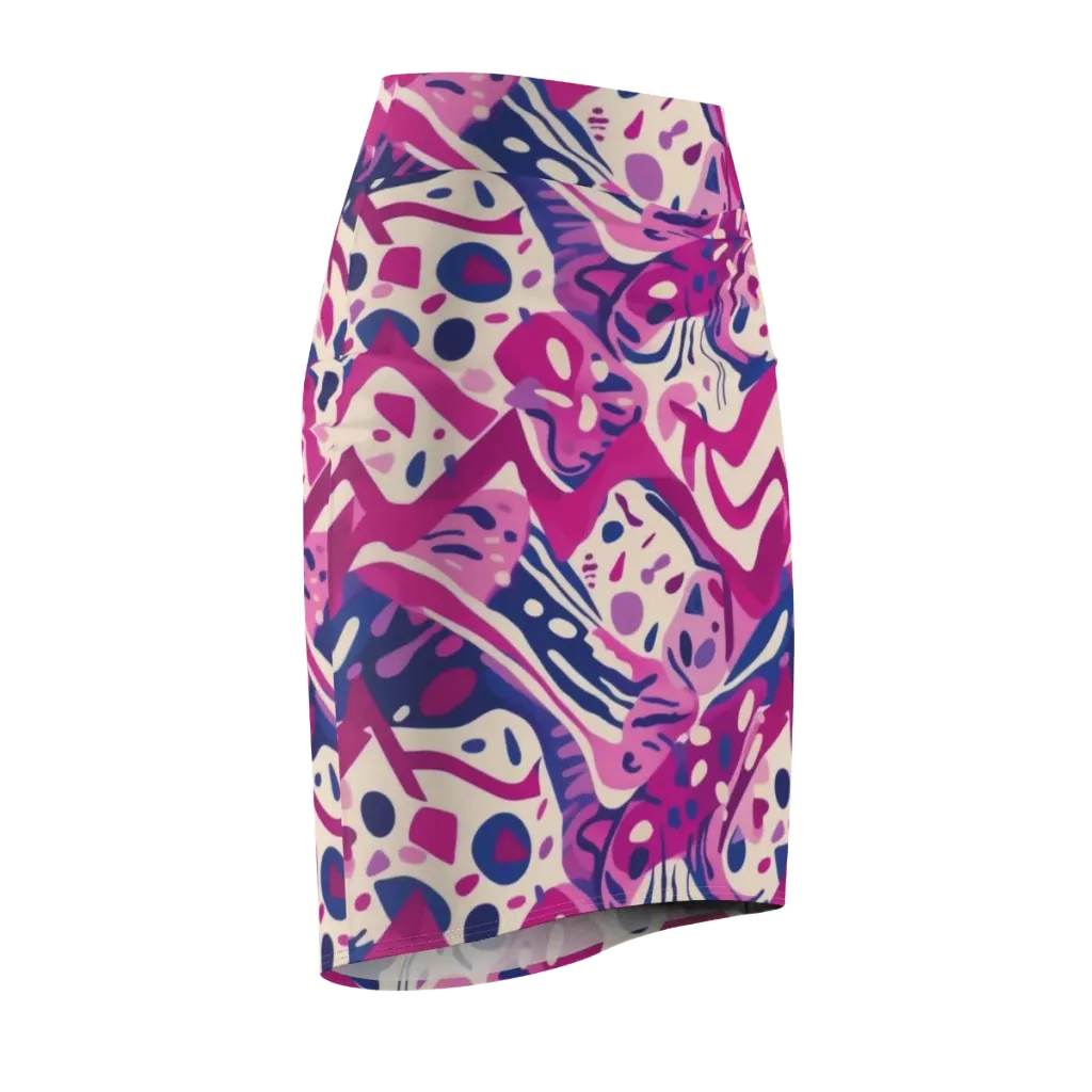 Neon Matisse on Pencil Skirt — Front Side