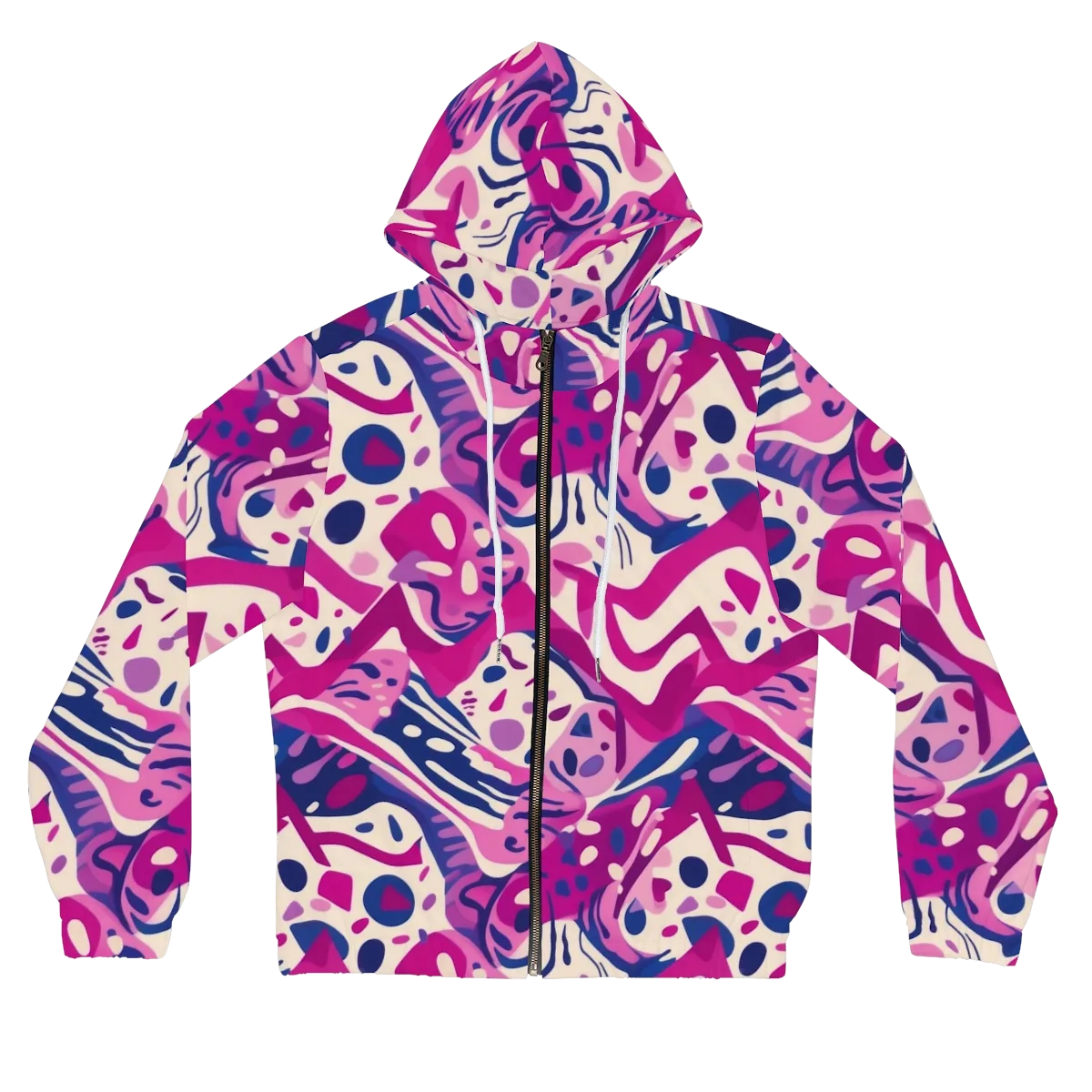 Neon Matisse on Women's Full-Zip Hoodie — Front