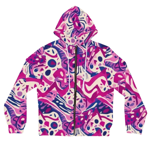 Neon Matisse on a Women's Full-Zip Hoodie