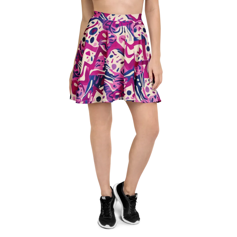 Neon Matisse on Skater Skirt — Front