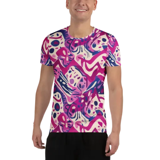 Neon Matisse on a Men's Athletic T-Shirt