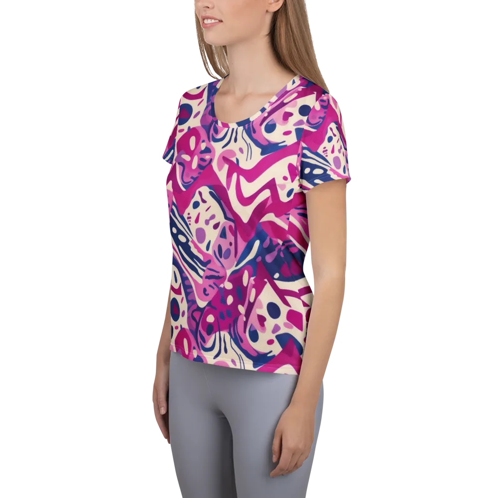 Neon Matisse on Women's Athletic T-Shirt — Left