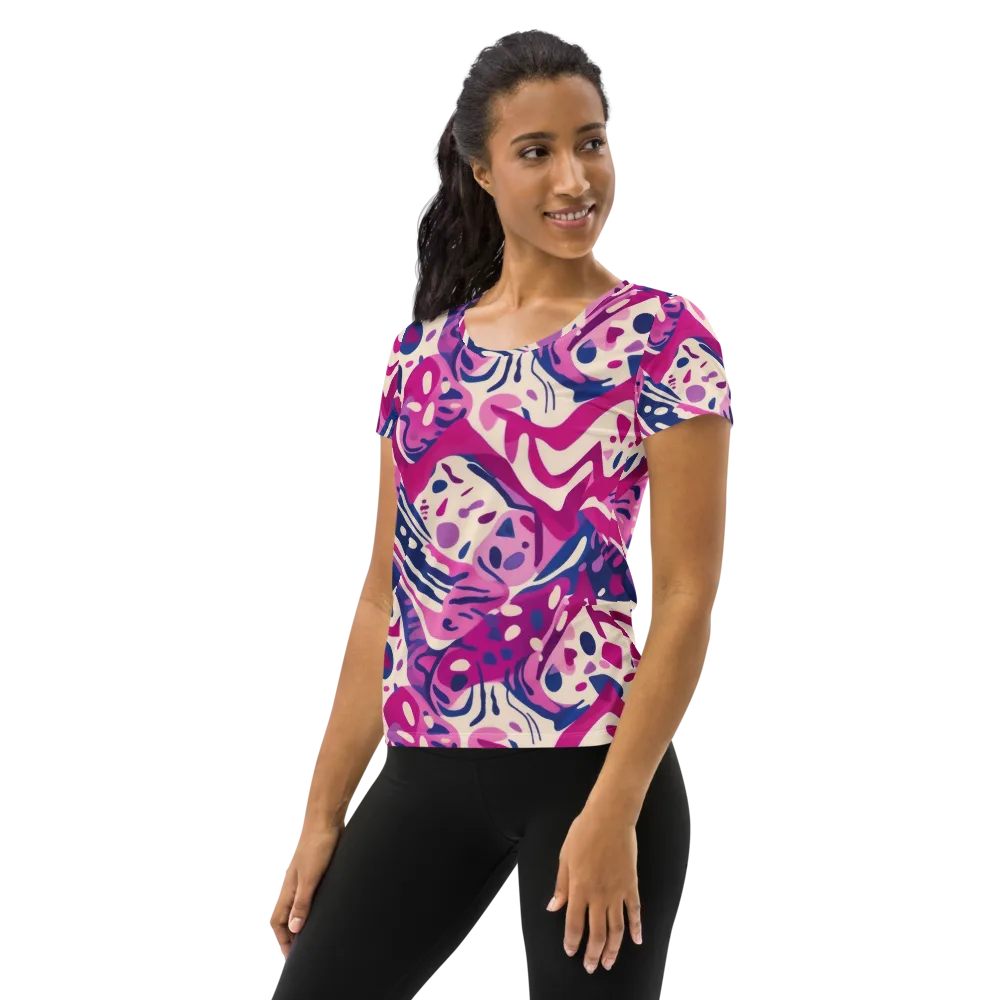 Neon Matisse on Women's Athletic T-Shirt — Left