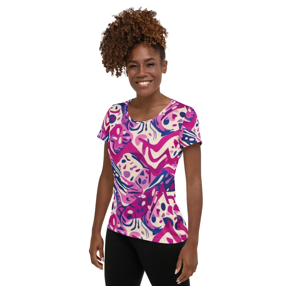 Neon Matisse on Women's Athletic T-Shirt — Left