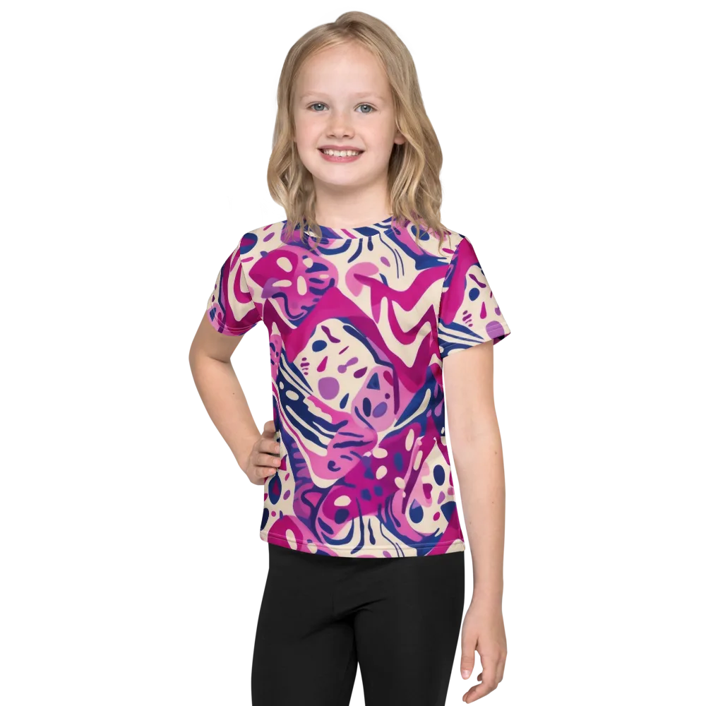 Neon Matisse on Kids Crew Neck T-Shirt — Front