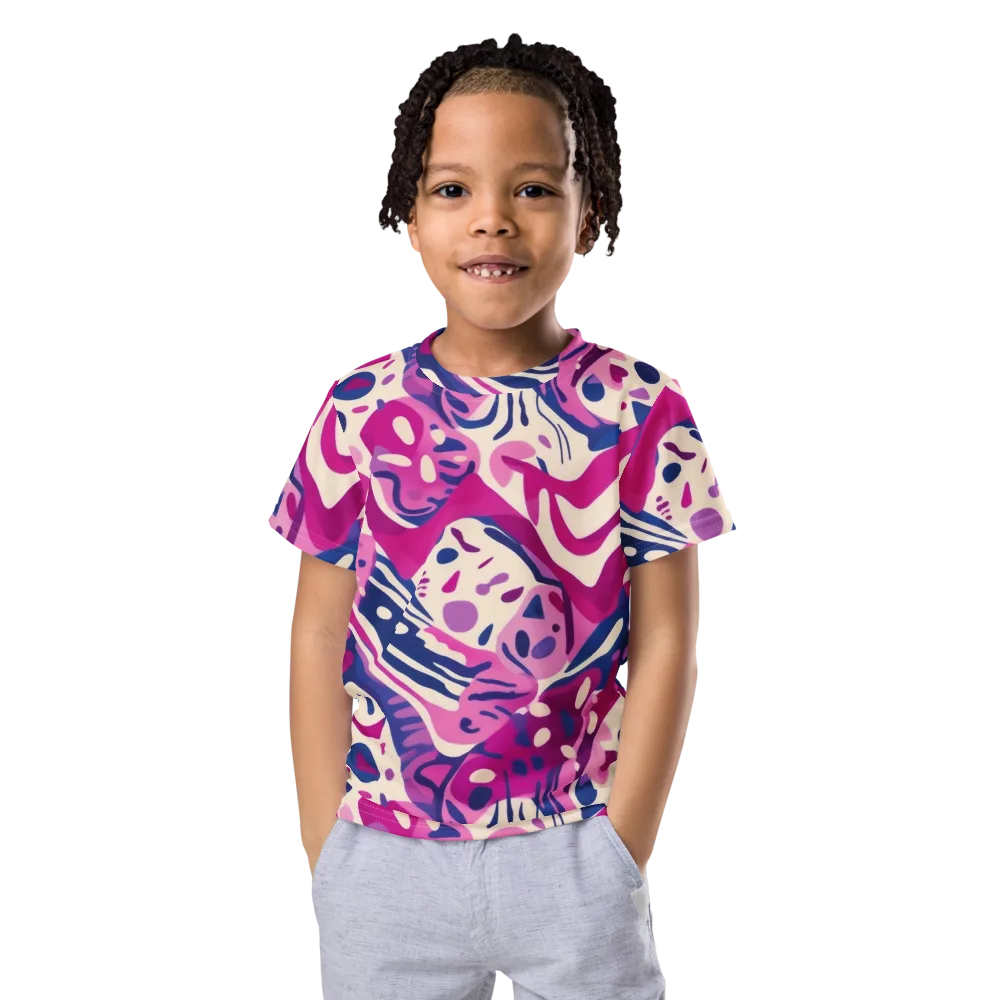 Neon Matisse on Kids Crew Neck T-Shirt — Front