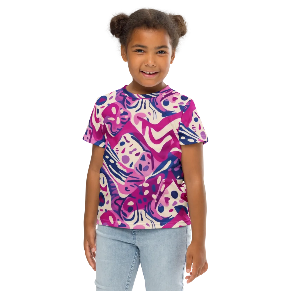 Neon Matisse on Kids Crew Neck T-Shirt — Front