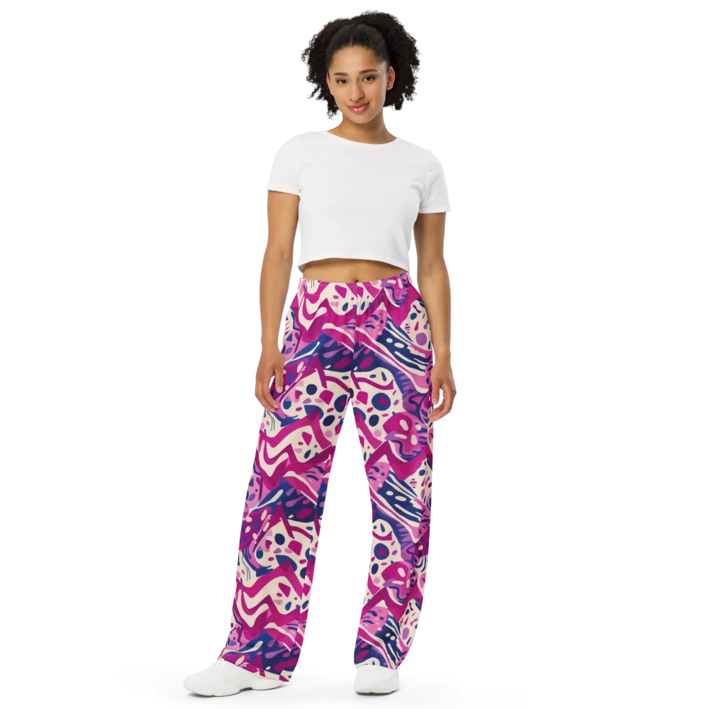 Neon Matisse on Wide-Leg Pants — Front