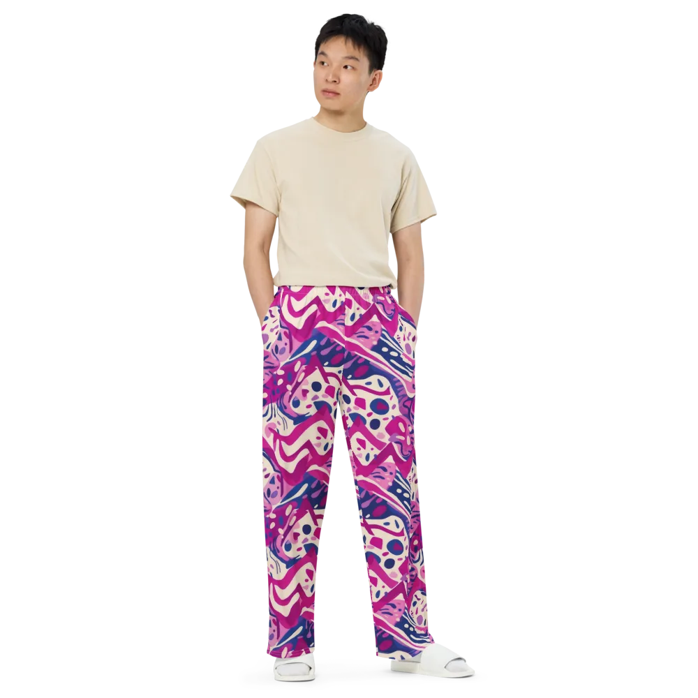Neon Matisse on Wide-Leg Pants — Front
