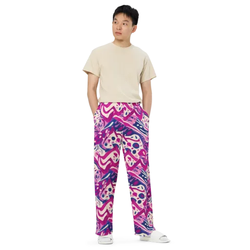 Neon Matisse on a Wide-Leg Pants
