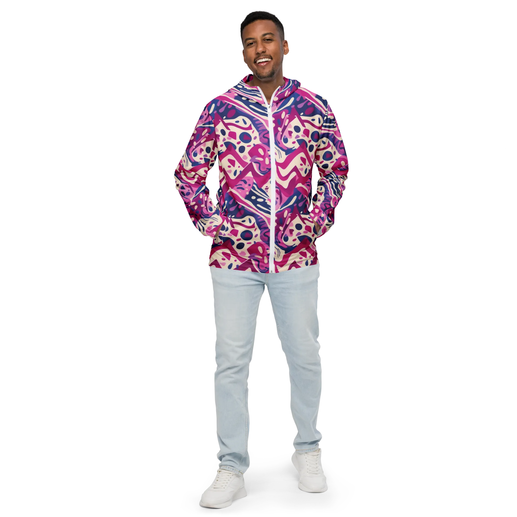 Neon Matisse on Men's Windbreaker — Front