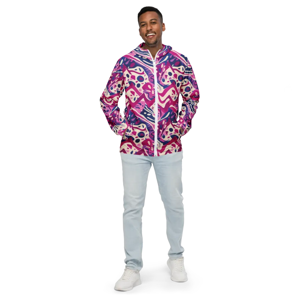 Neon Matisse on Men's Windbreaker — Front