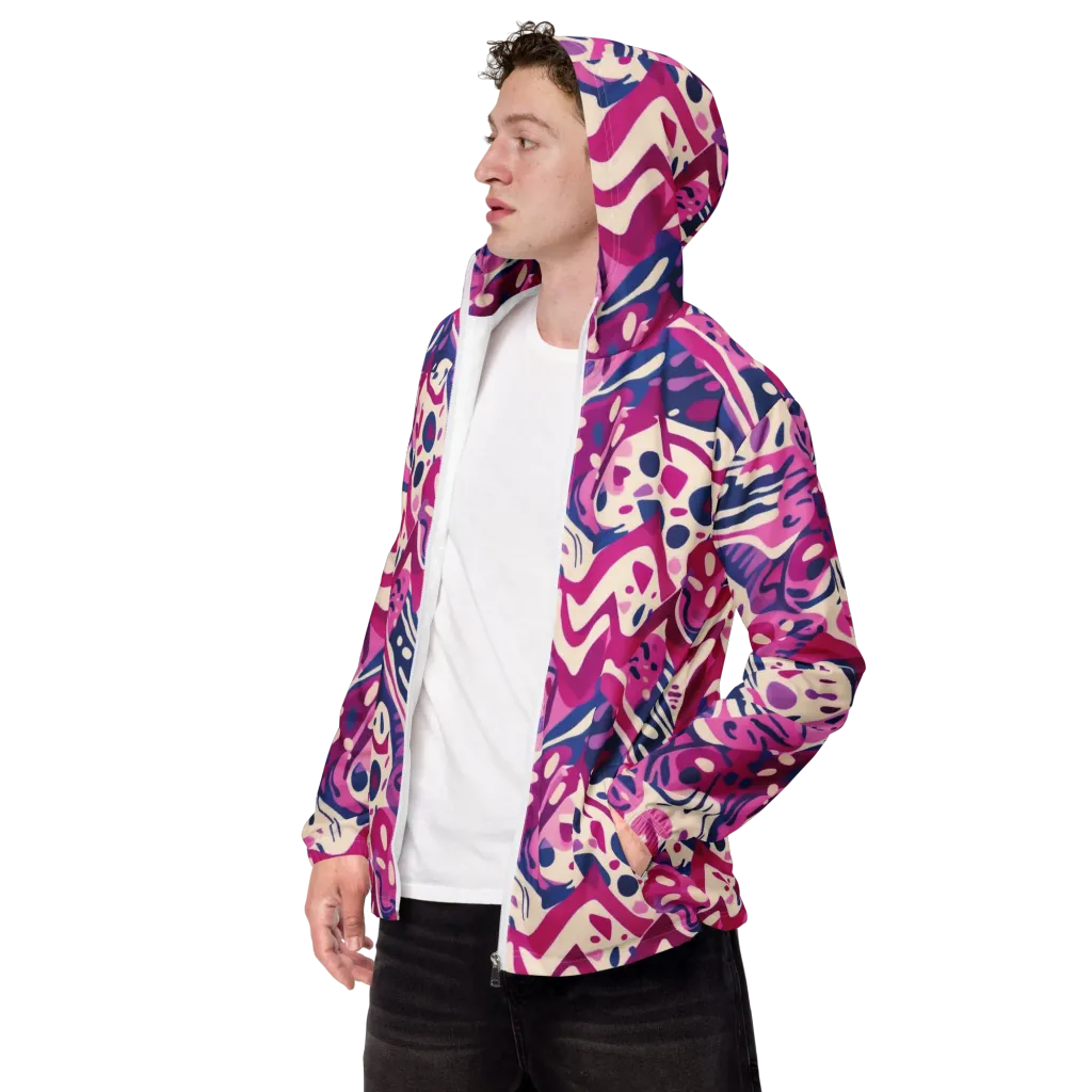 Neon Matisse on Men's Windbreaker — Left Front