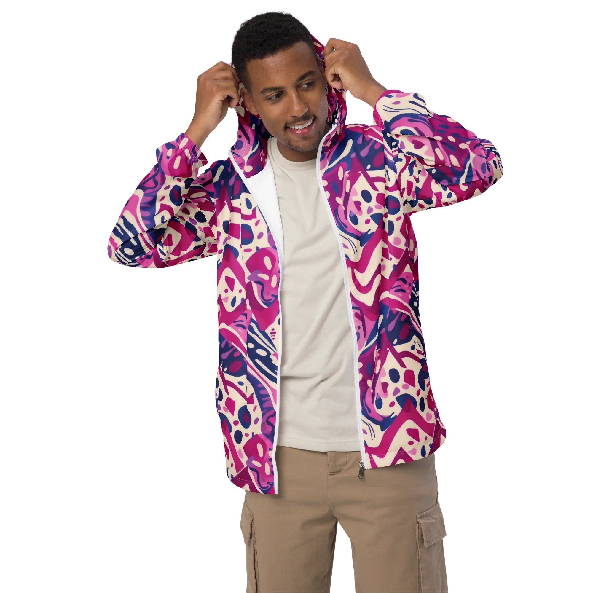 Neon Matisse on Men's Windbreaker — Front