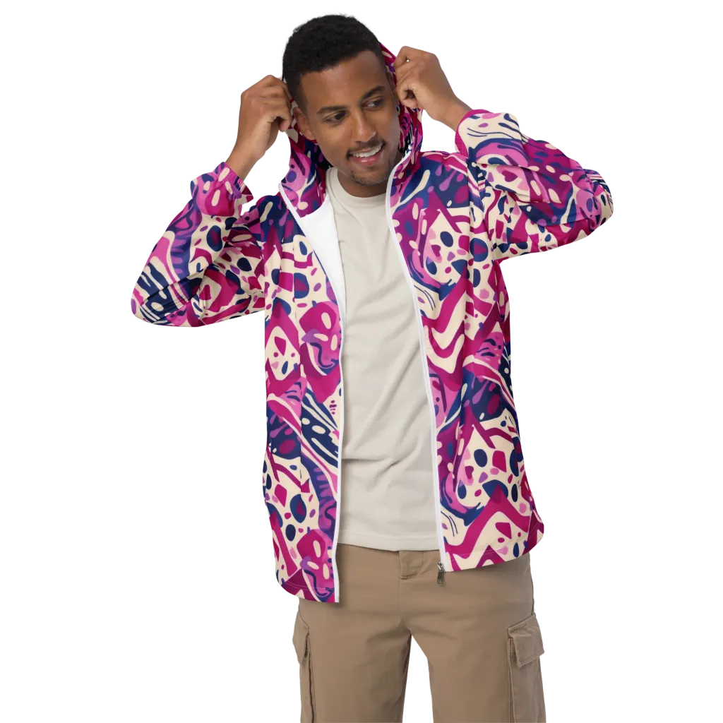 Neon Matisse on Men's Windbreaker — Front