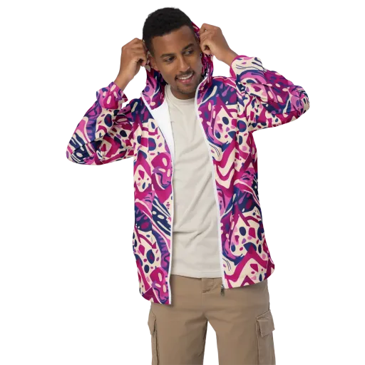 Neon Matisse on a Men's Windbreaker