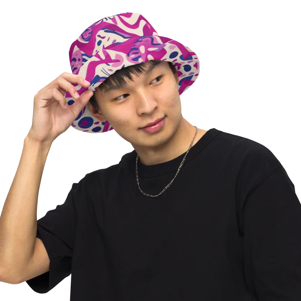 Neon Matisse on Reversible Bucket Hat — Front Inside