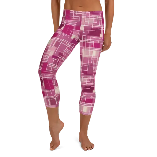 Neon Grid on a Capri Leggings