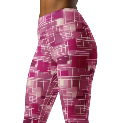 Neon Grid on a Yoga Leggings