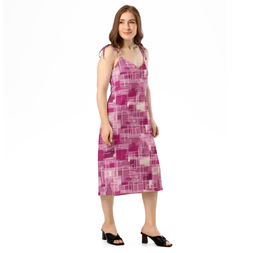 Neon Grid on a Slip Dress