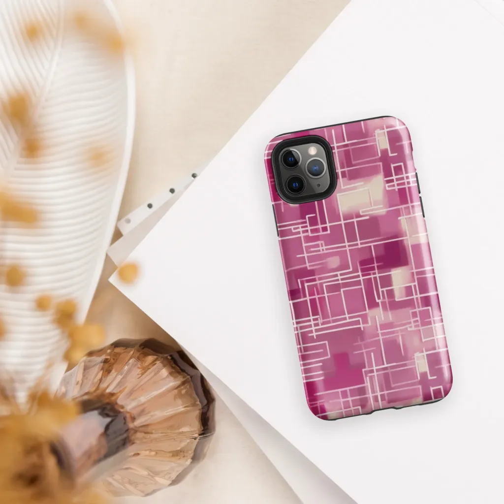 Neon Grid on Tough Case for iPhone® — Front