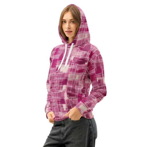 Neon Grid on a Cotton Hoodie