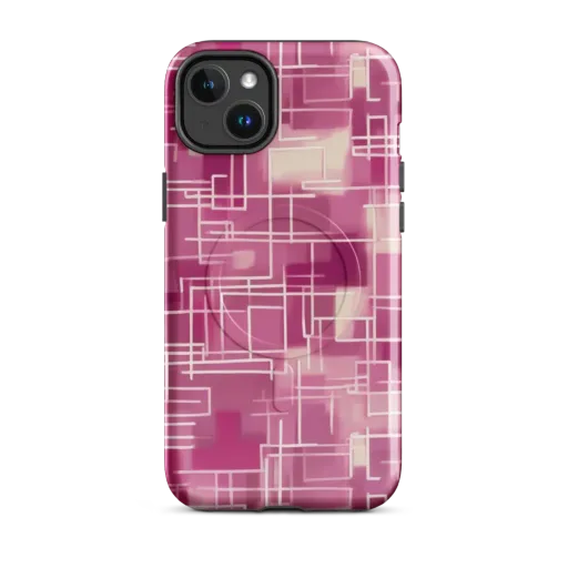 Neon Grid on a MagSafe Tough Case for iPhone®