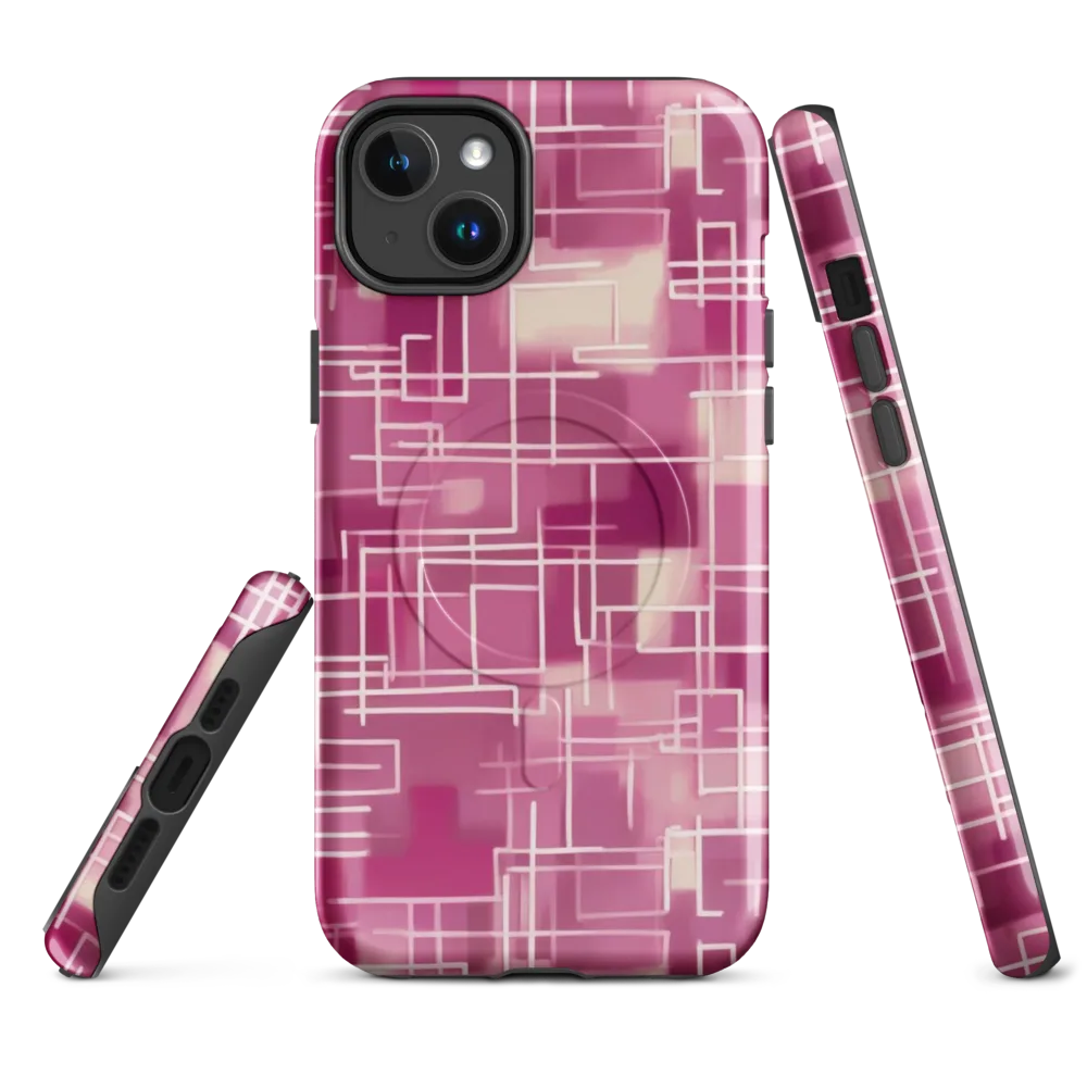 Neon Grid on MagSafe Tough Case for iPhone® — Front