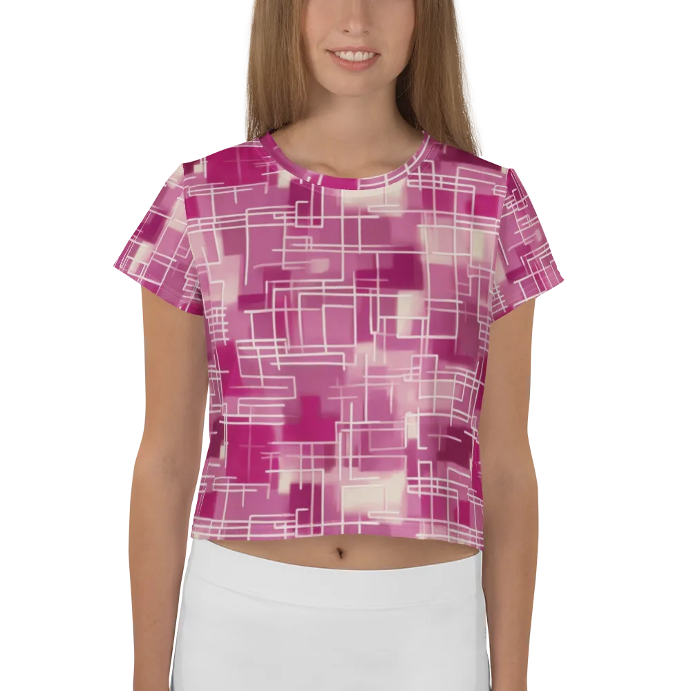 Neon Grid on Crop Tee — Front