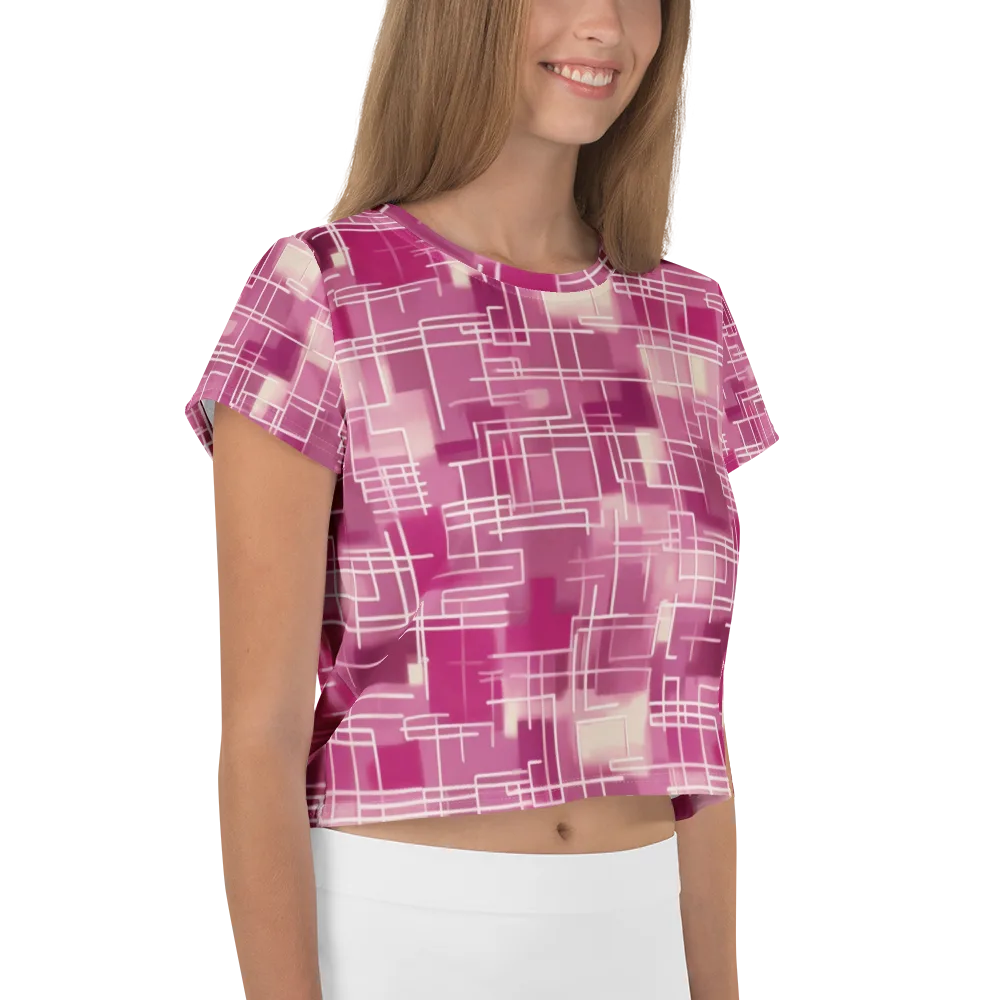 Neon Grid on Crop Tee — Right