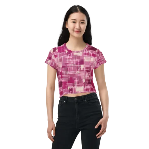 Neon Grid on a Crop Tee