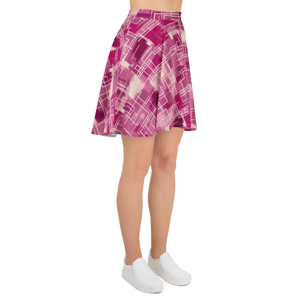 Neon Grid on Skater Skirt — Right