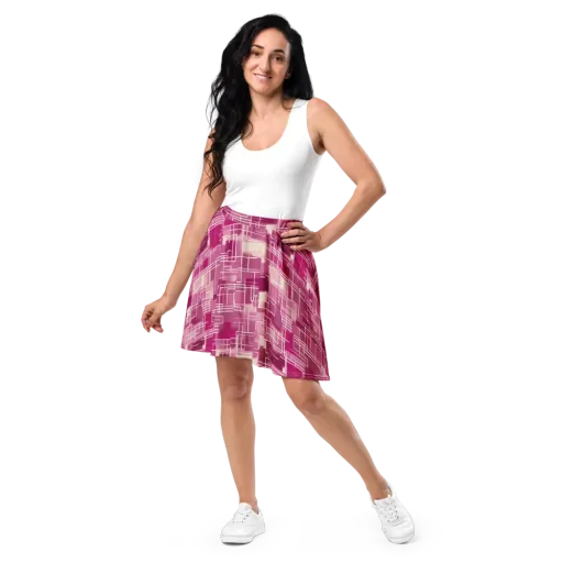 Neon Grid on a Skater Skirt
