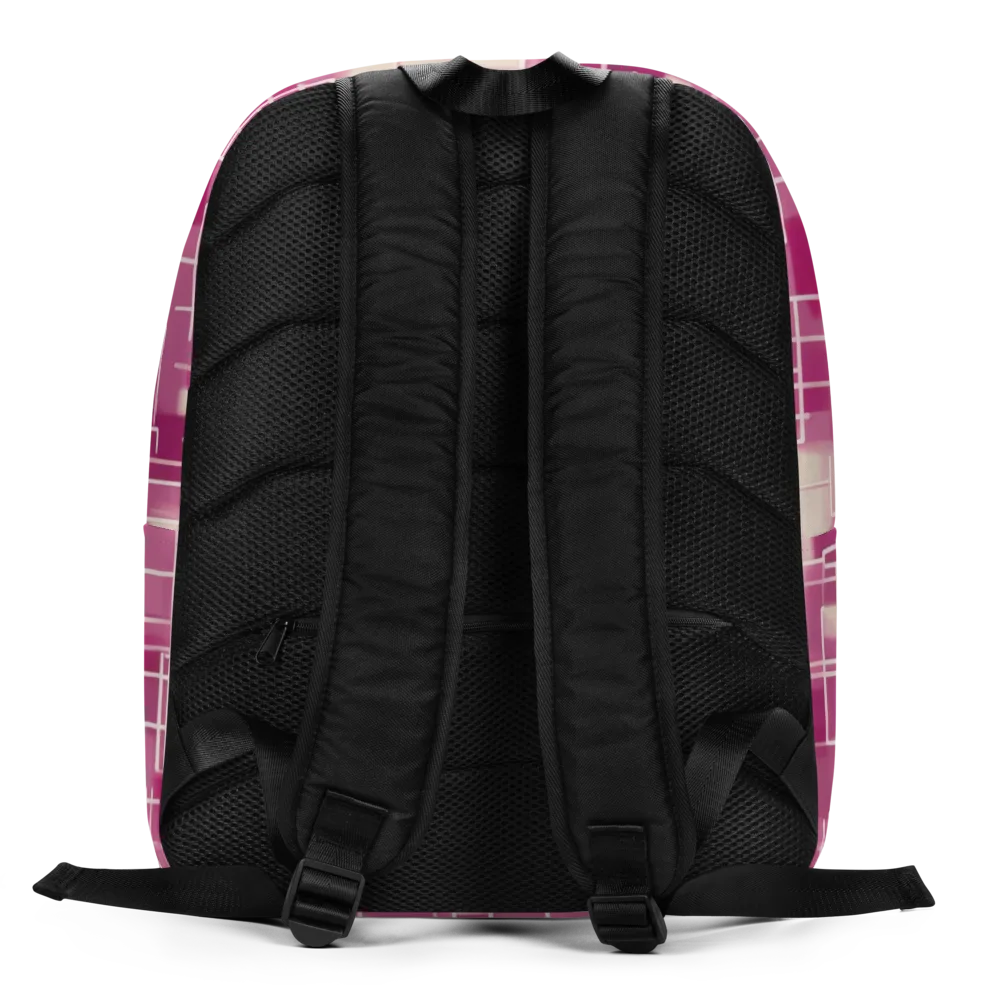 Neon Grid on Minimalist Backpack — Back