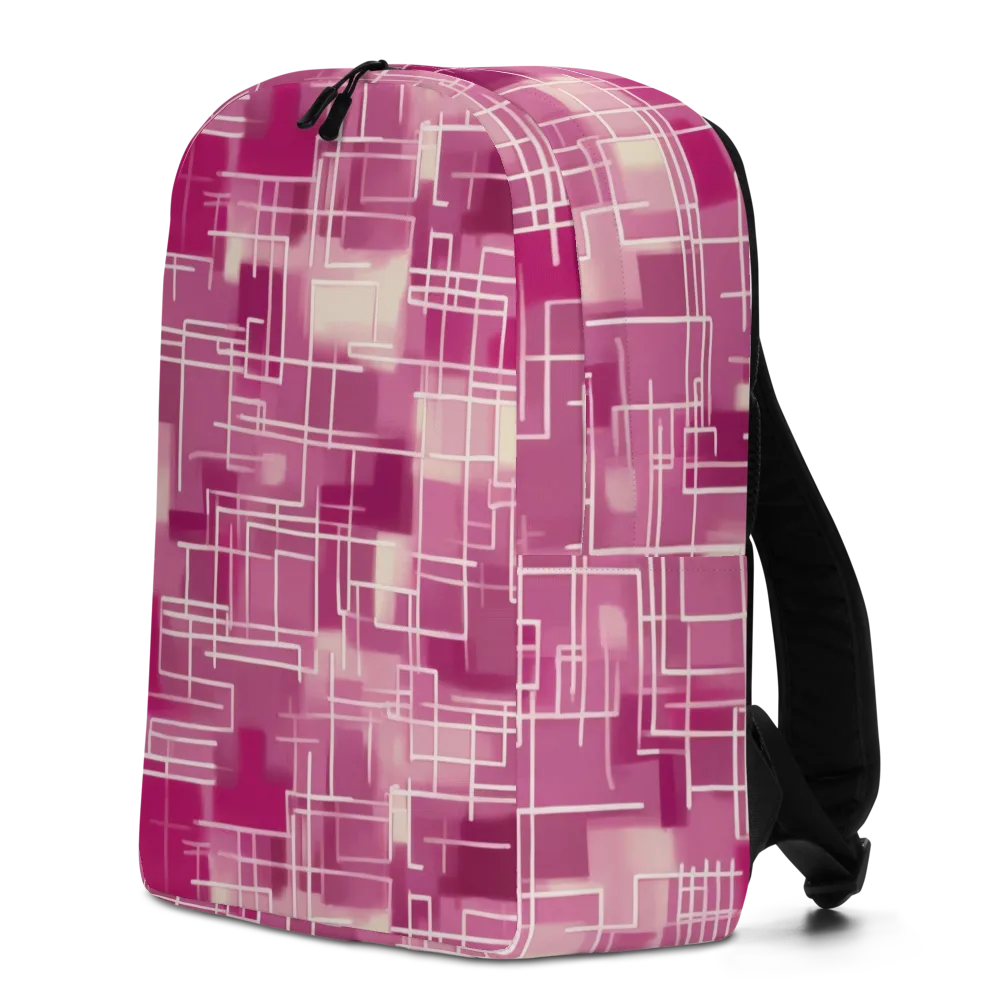 Neon Grid on Minimalist Backpack — Left